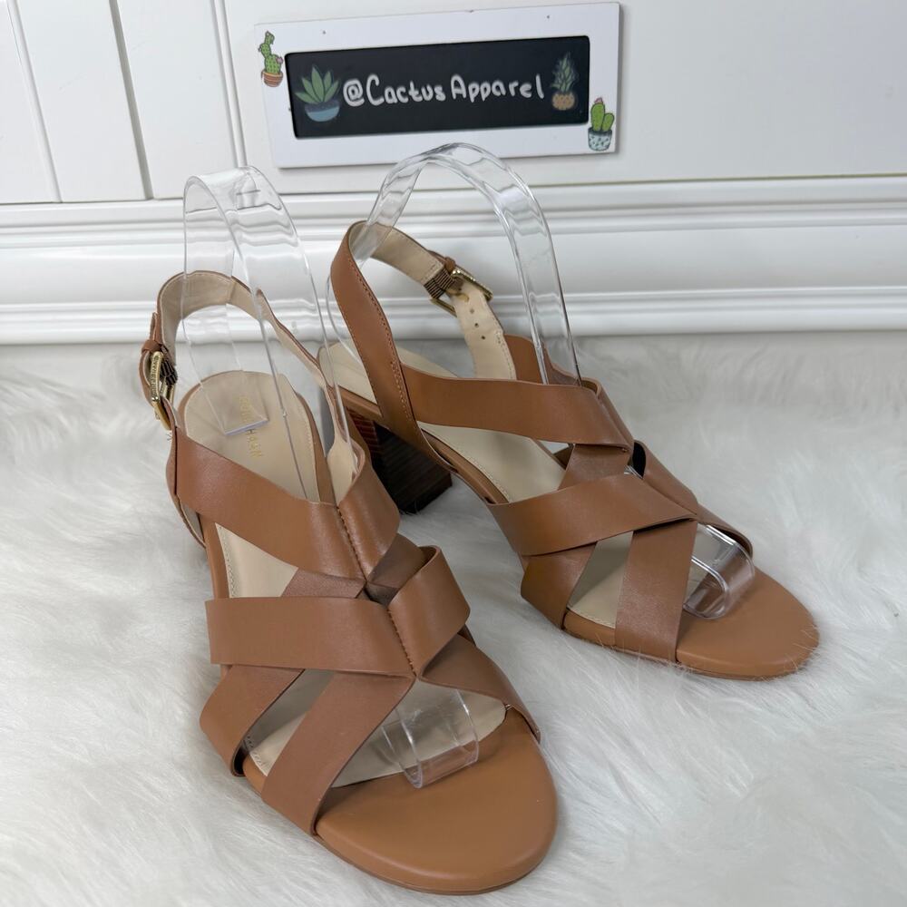 New Cole Haan Leather Block Heel Jamie Sandals Size 10